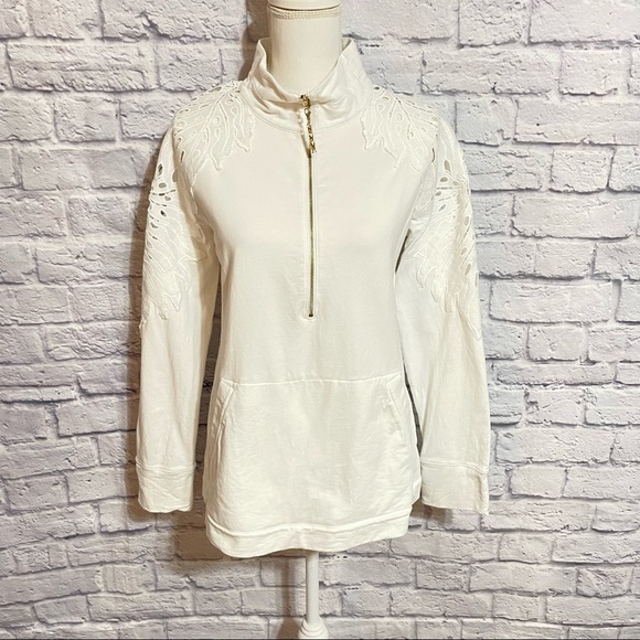 Lilly Pulitzer Skipper Popover Lace Shoulder - Picture 2 of 9